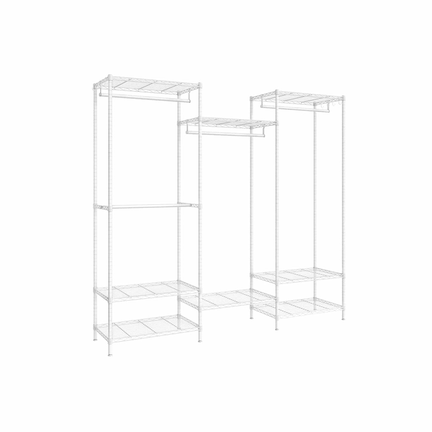 Garderobe aus Metall mit verstellbaren Ablagen wolkenweiß