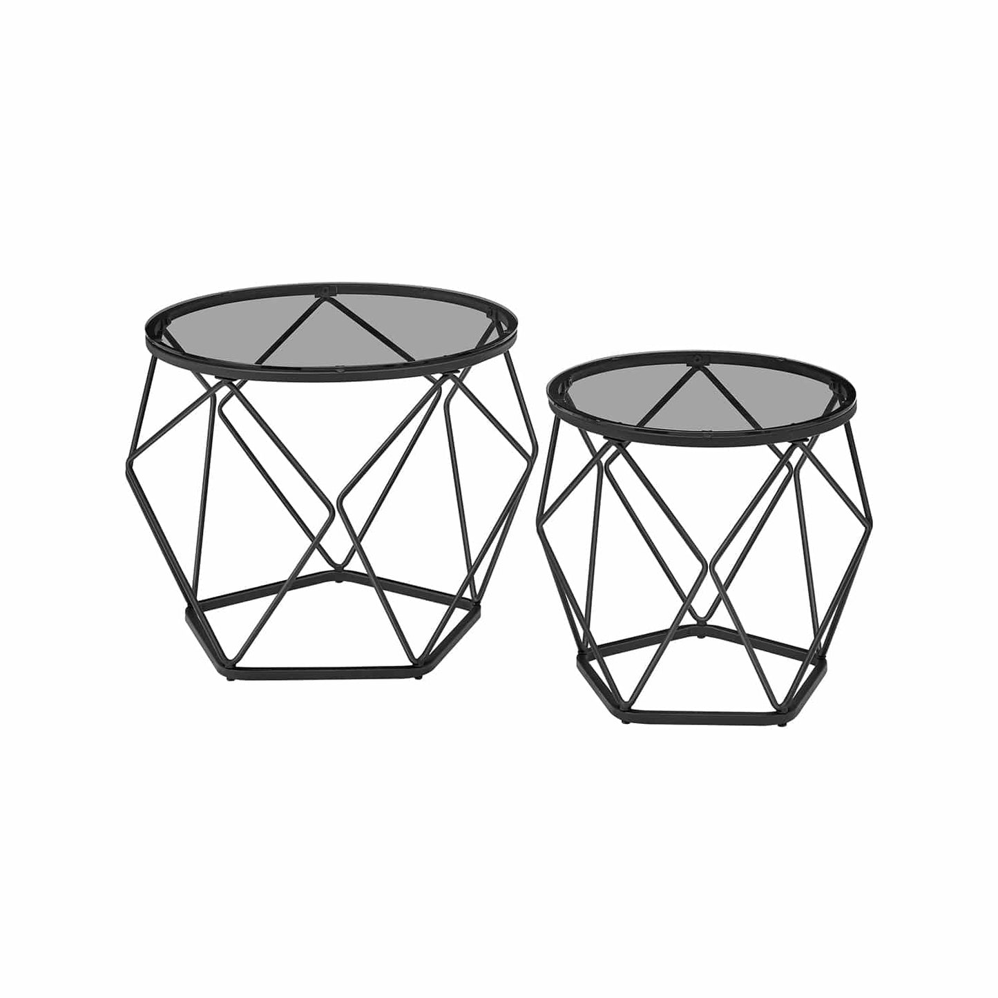 Wohnzimmertisch 2er Set modern schiefergrau-tintenschwarz