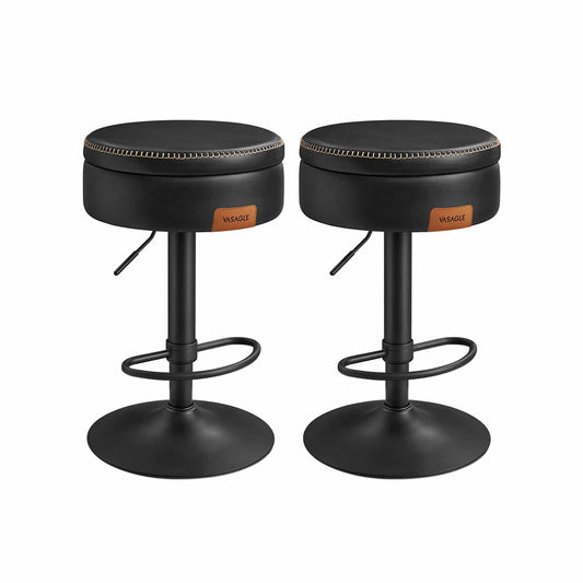 Drehbarer Barhocker mit Stauraum tintenschwarz