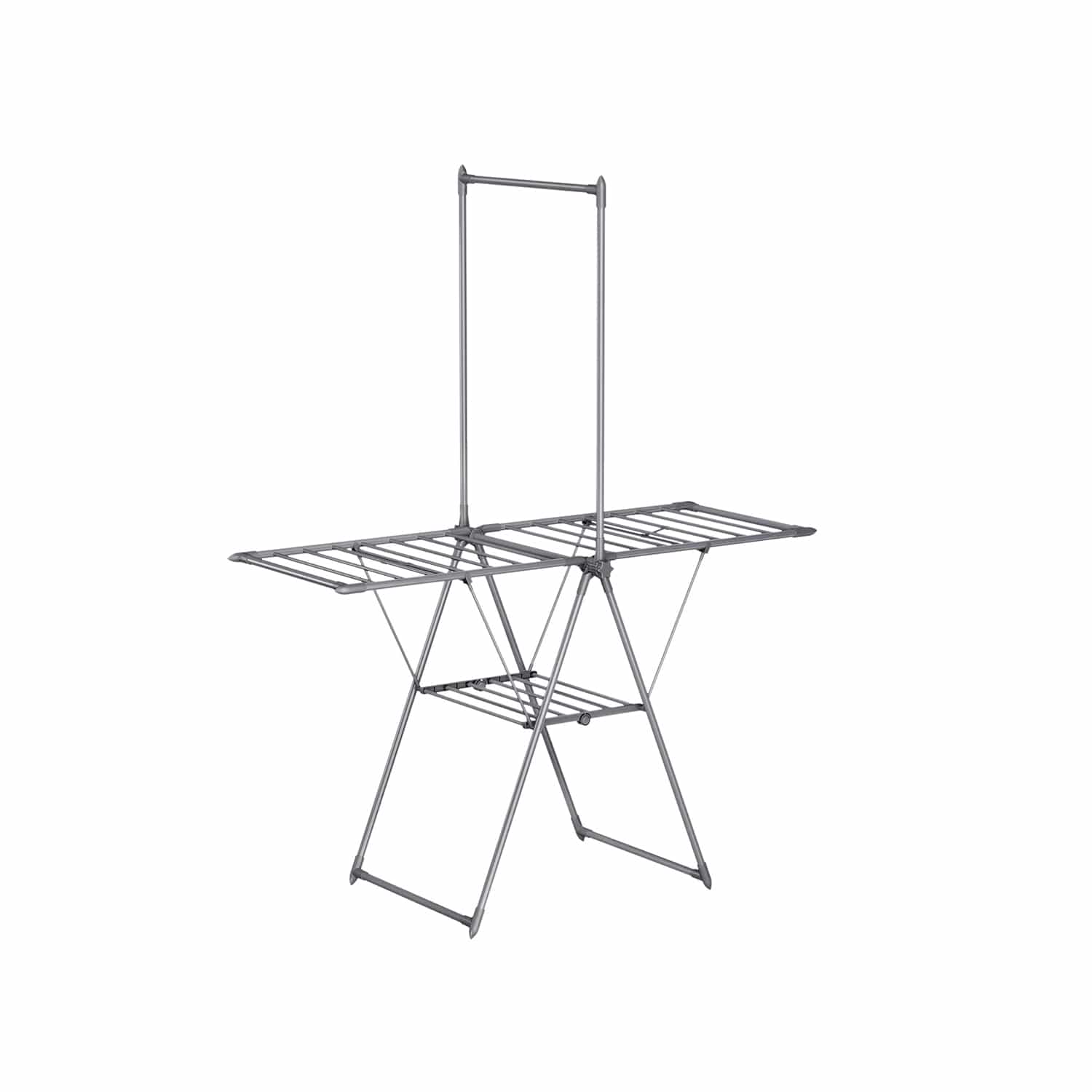 Wäscheständer mit 2 Ebenen und 2 Flügel grau