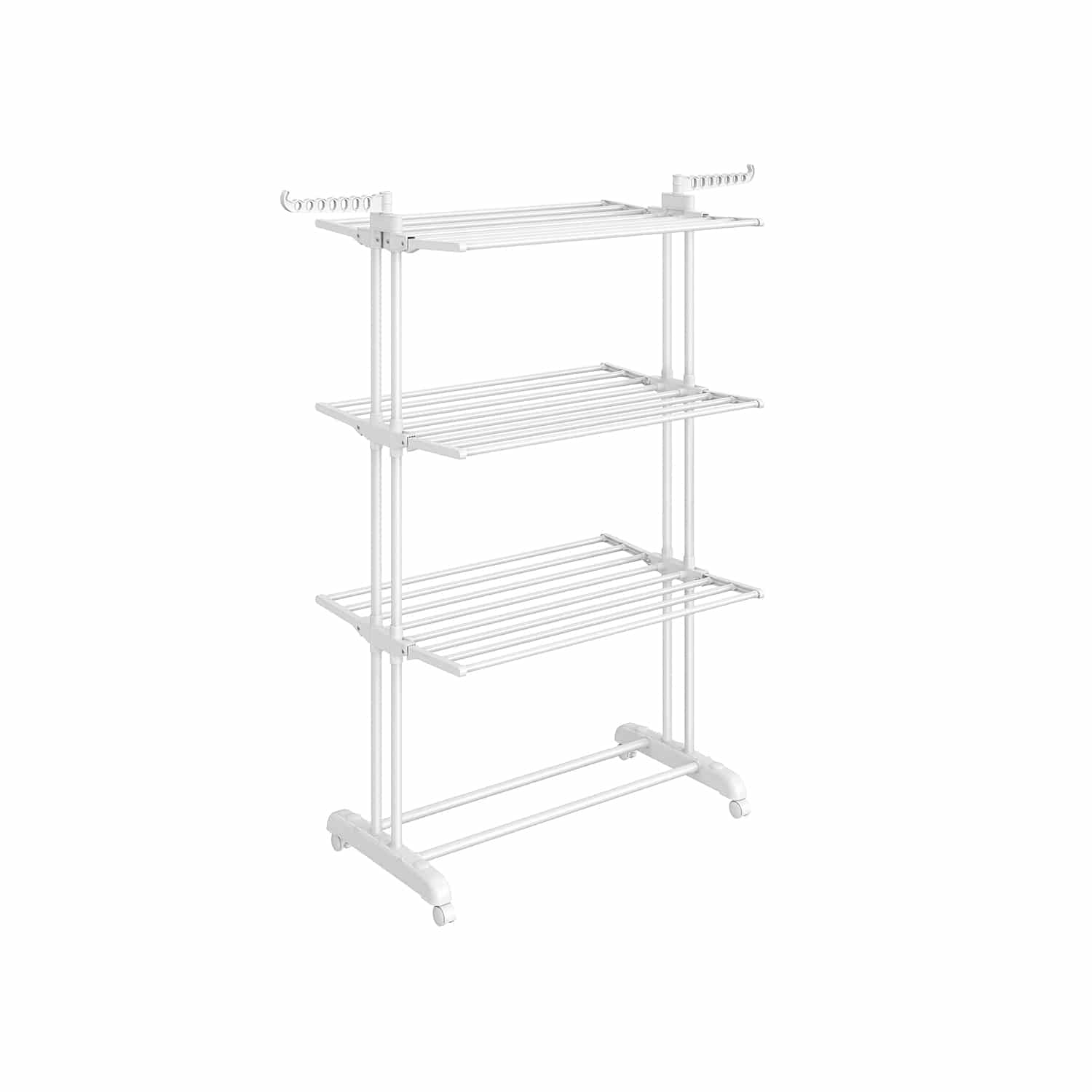 Wäscheständer mit 4 Ebenen und Rollen wolkenweiß
