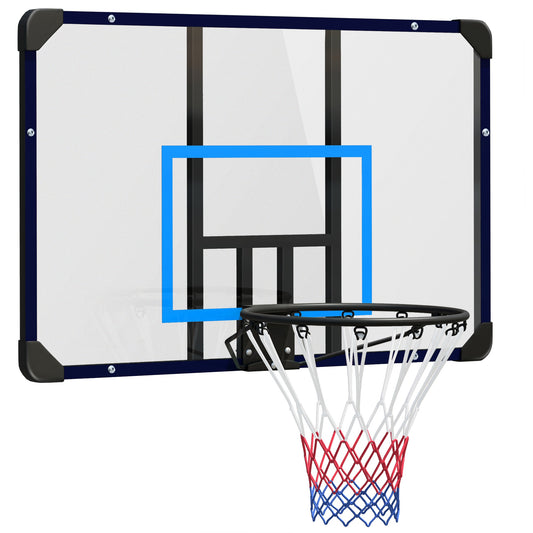 SPORTNOW Basketballkorb Wandmontage Basketballbrett mit Korb und Netz für Outdoor, Stahl, 113 x 61 x 73 cm, ideal für Garten & Spielplatz   Aosom.de