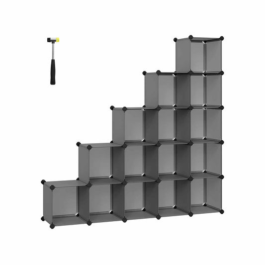 DIY Schuhregal aus 16 Würfeln 31 x 123 x 123 cm