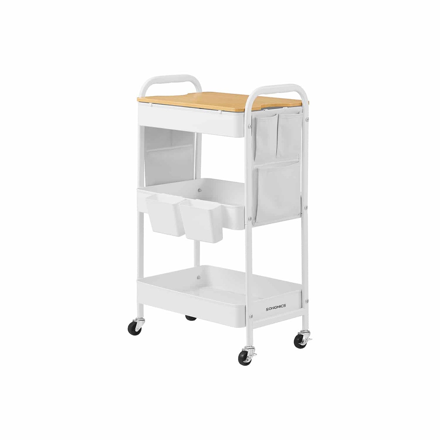 3 Metallgitterablagen wolkenweiß