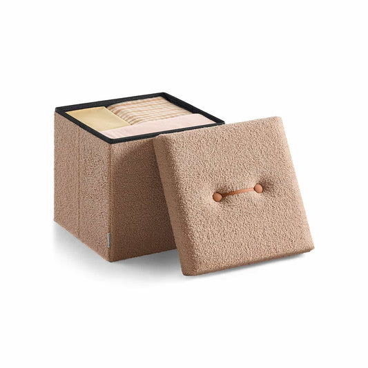 Hocker mit Stauraum 38 x 38 x 38 cm kamelbraun