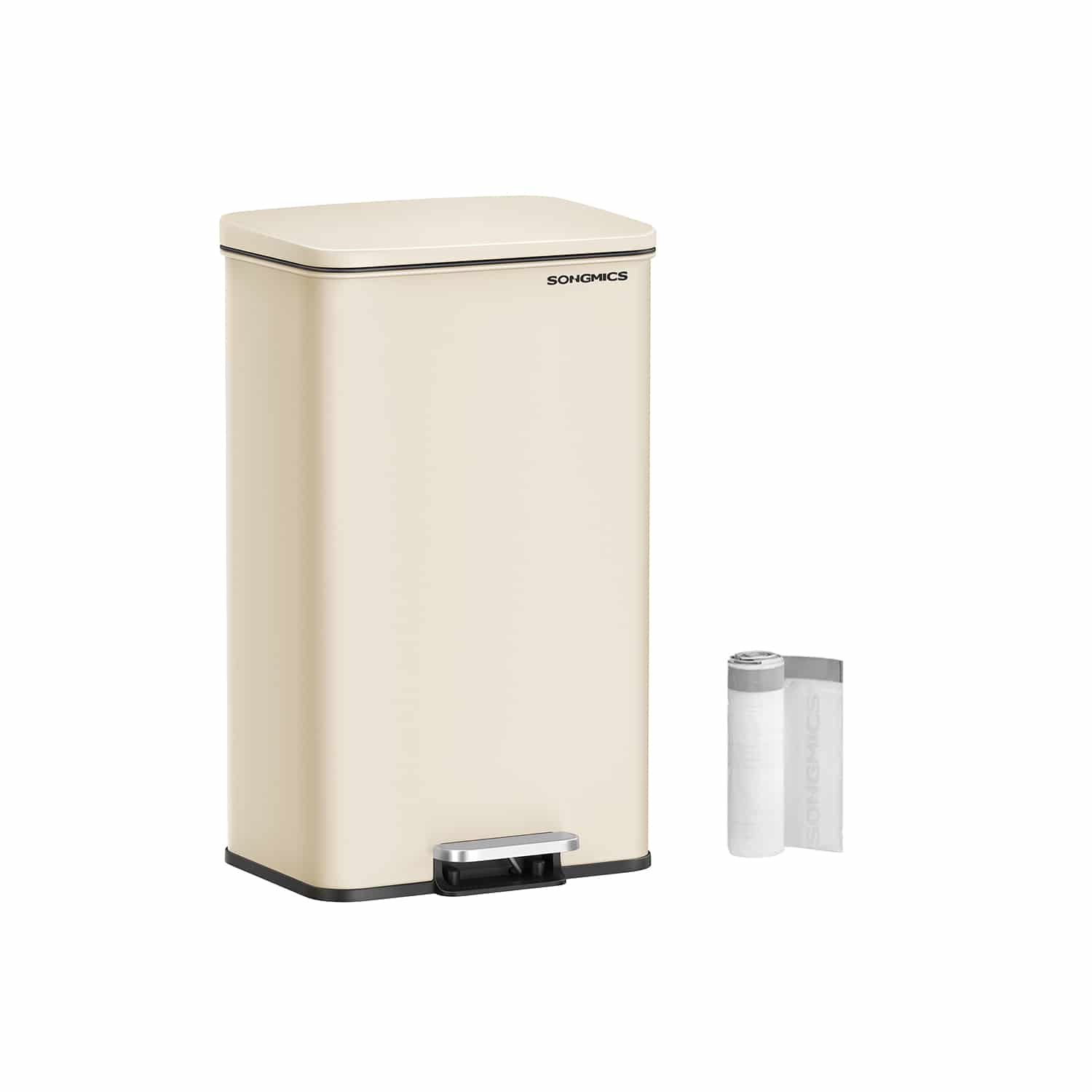 Mülleimer Küche mit Deckel 40 Liter sandbeige