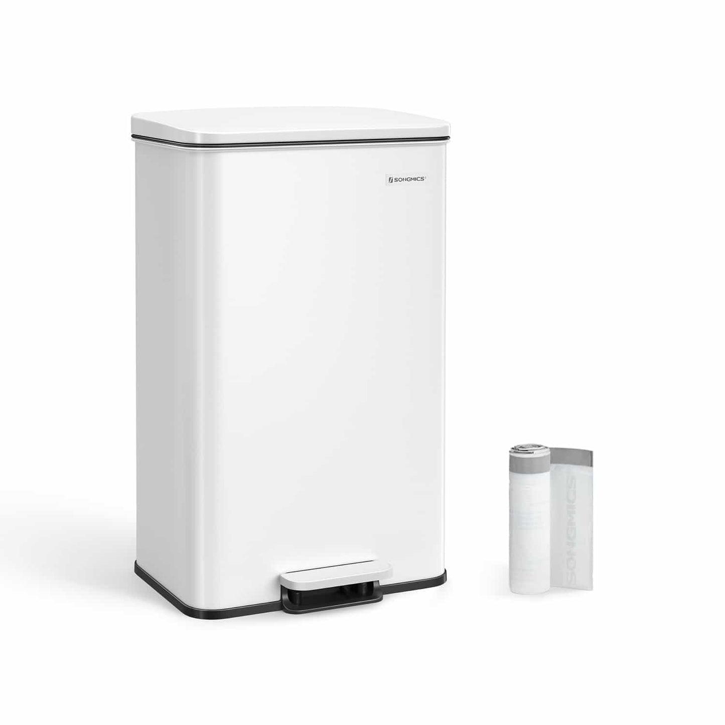 Mülleimer Küche 40 Liter Tretmülleimer weiß