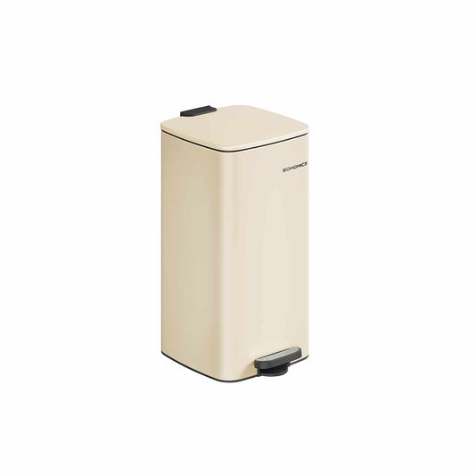 Mülleimer 30 Liter aus Stahl sandbeige