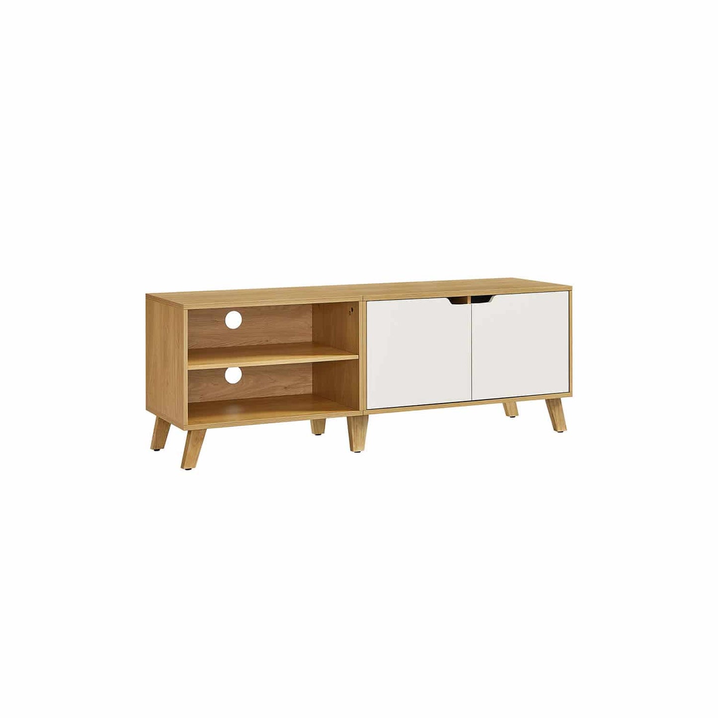 TV-Schrank 140 cm lang natureichenfarben-cremeweiß