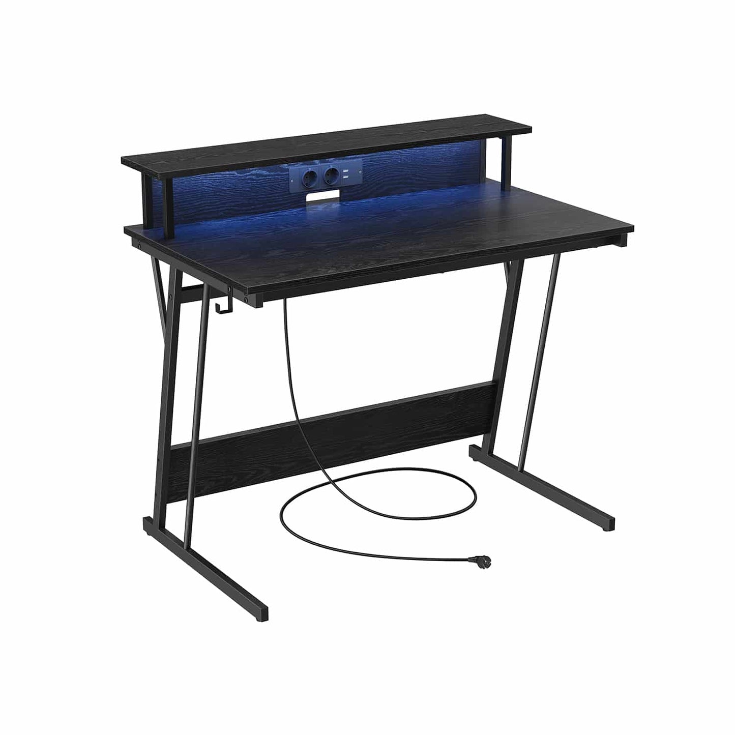 Gaming-Tisch mit LED-Beleuchtung Monitorständer für 2 Monitore