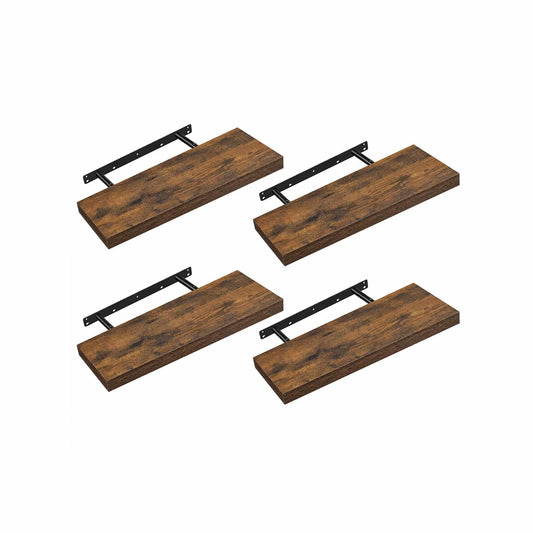 Wandregal 4er Set 20 x 60 x 3,8 cm vintagebraun