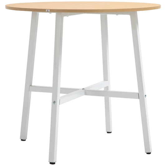 HOMCOM Esszimmertisch Küchentisch für 4 Personen, moderner Wohnzimmertisch aus Stahl & Naturholz, 80x80x76 cm für Esszimmer & Küche   Aosom.de