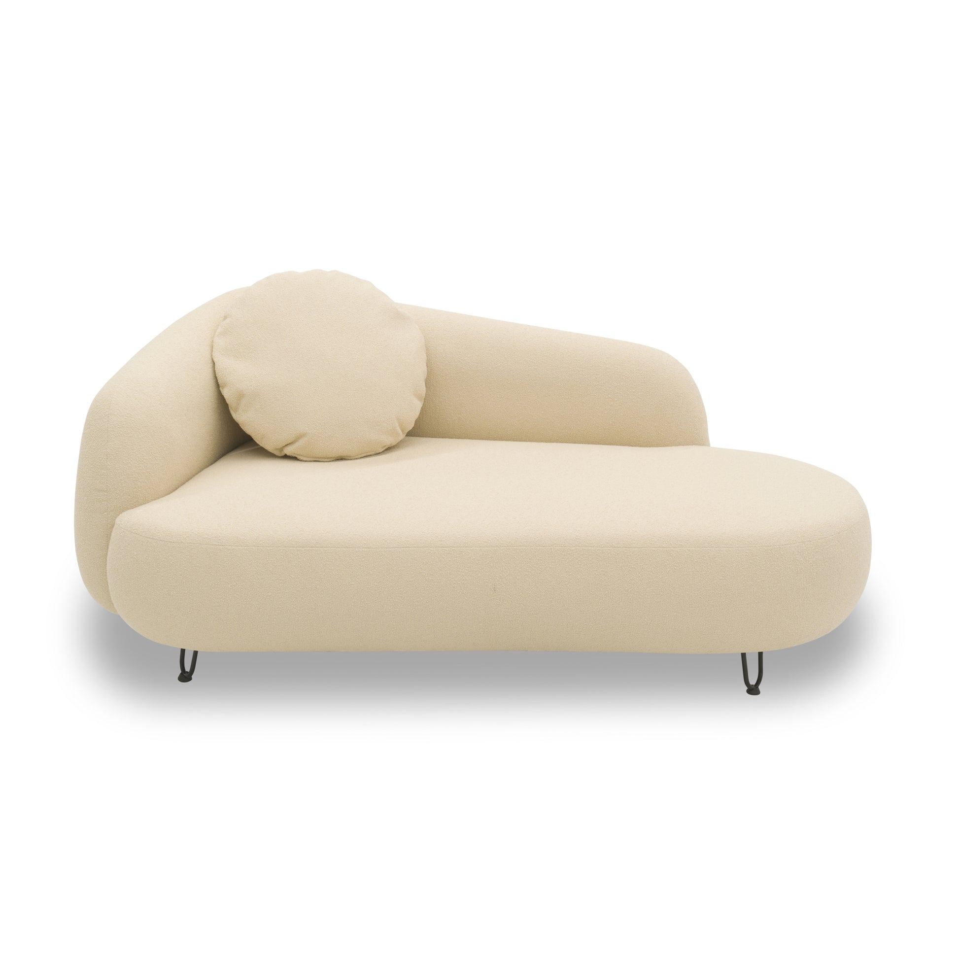 Outdoor Sofa 300 011 Longchair links, Gartensofa, Gartenmöbel, Outdoor Möbel, beige, 177 x 105 x 79 cm   Aosom