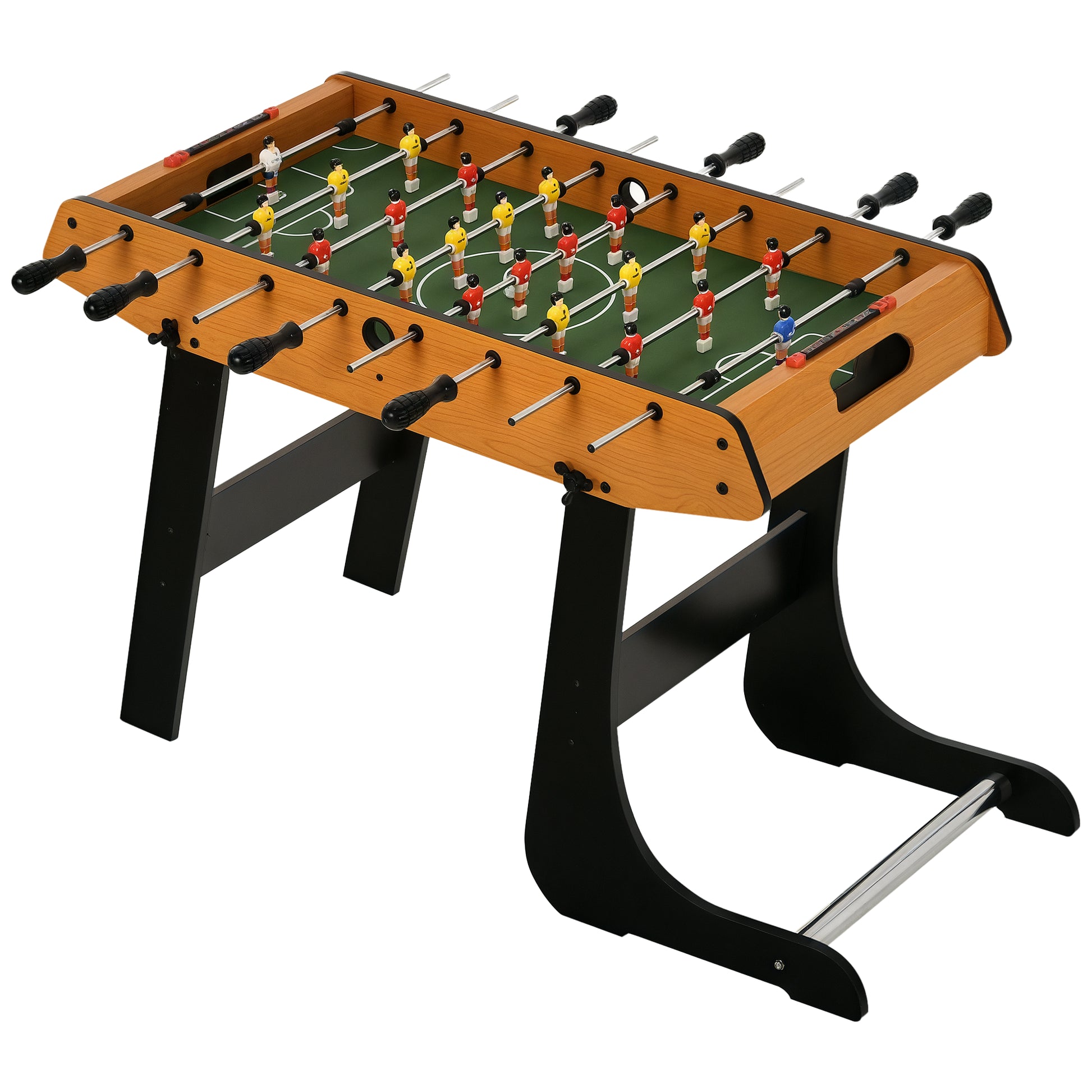HOMCOM Tischfußball Tischkicker Kickertisch Spielzeug Spieler-Party Fußball Geschenk für 14+ Jungen Zusammenklappabar innen mit je 11 Spielern MDF   Aosom