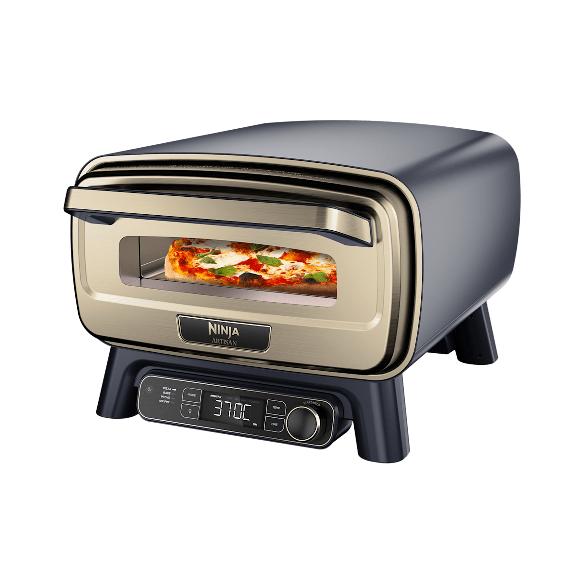 Ninja Artisan Outdoor-Elektro-Pizzaofen und Heißluftfritteuse – Blau und Gold in Blau-gold | MO201EUBL1 | von SharkNinja