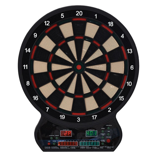 HOMCOM Elektronisches Dartspiel 27 Hauptspiele für bis zu 8 Spieler LED-Anzeige Schwarz   Aosom
