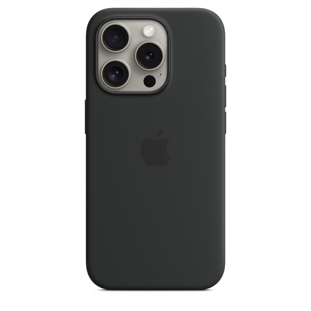 Apple Silikon Case mit MagSafe für Apple iPhone 15 Pro, schwarz
