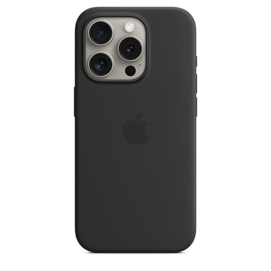 Apple Silikon Case mit MagSafe für Apple iPhone 15 Pro, schwarz