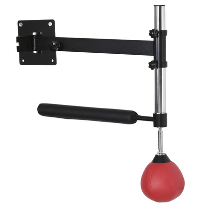 HOMCOM Boxgestell Spinning Bar Boxing Wandhalterung klappbar mit Reflexstange Höhenverstellbarer 360° Schaukel für Erwachsene, Rot   Aosom