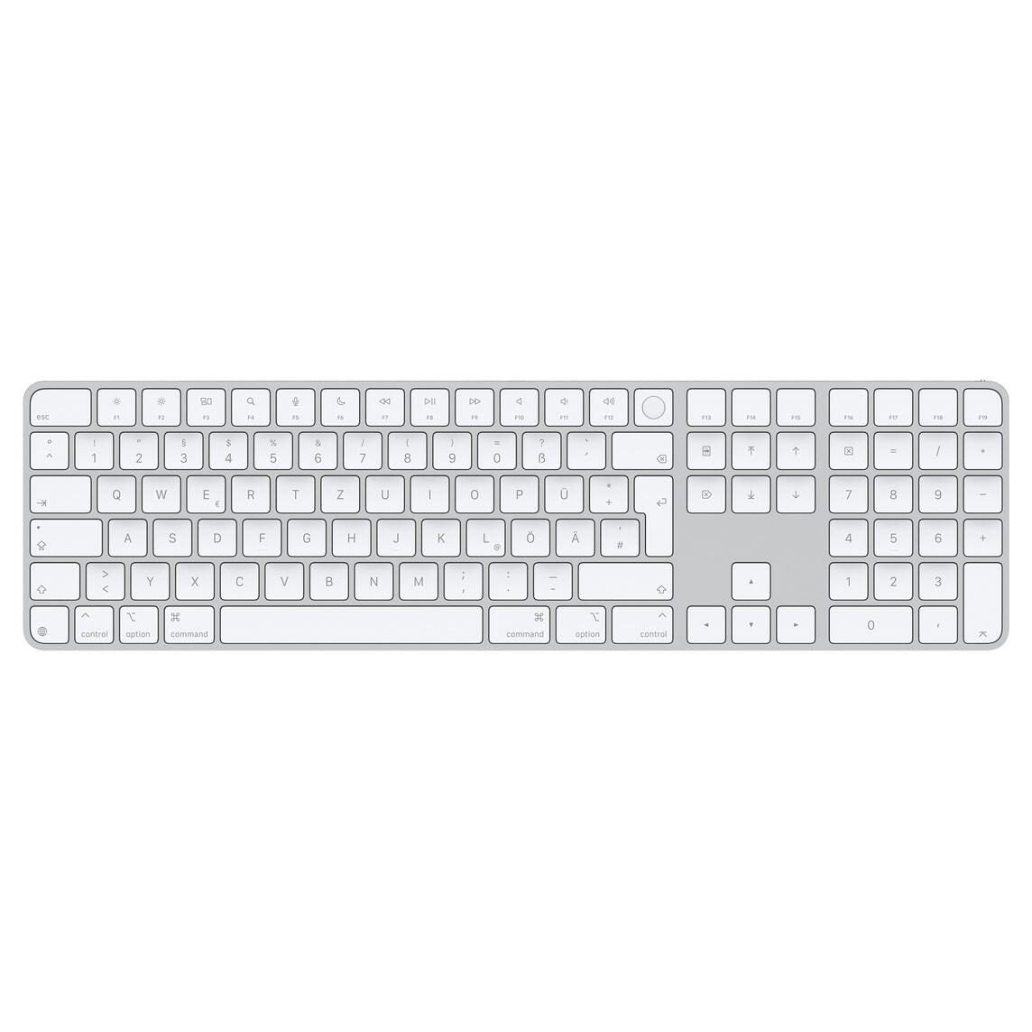 Apple Magic Keyboard mit Touch ID und Ziffern­block, Deutsch, weiße Tasten