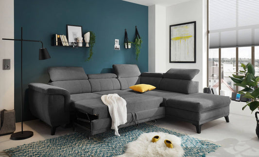 Ecksofa Albany mit Schlaffunktion und Bettkasten von Ed Exciting Design in verschiedenen Farben