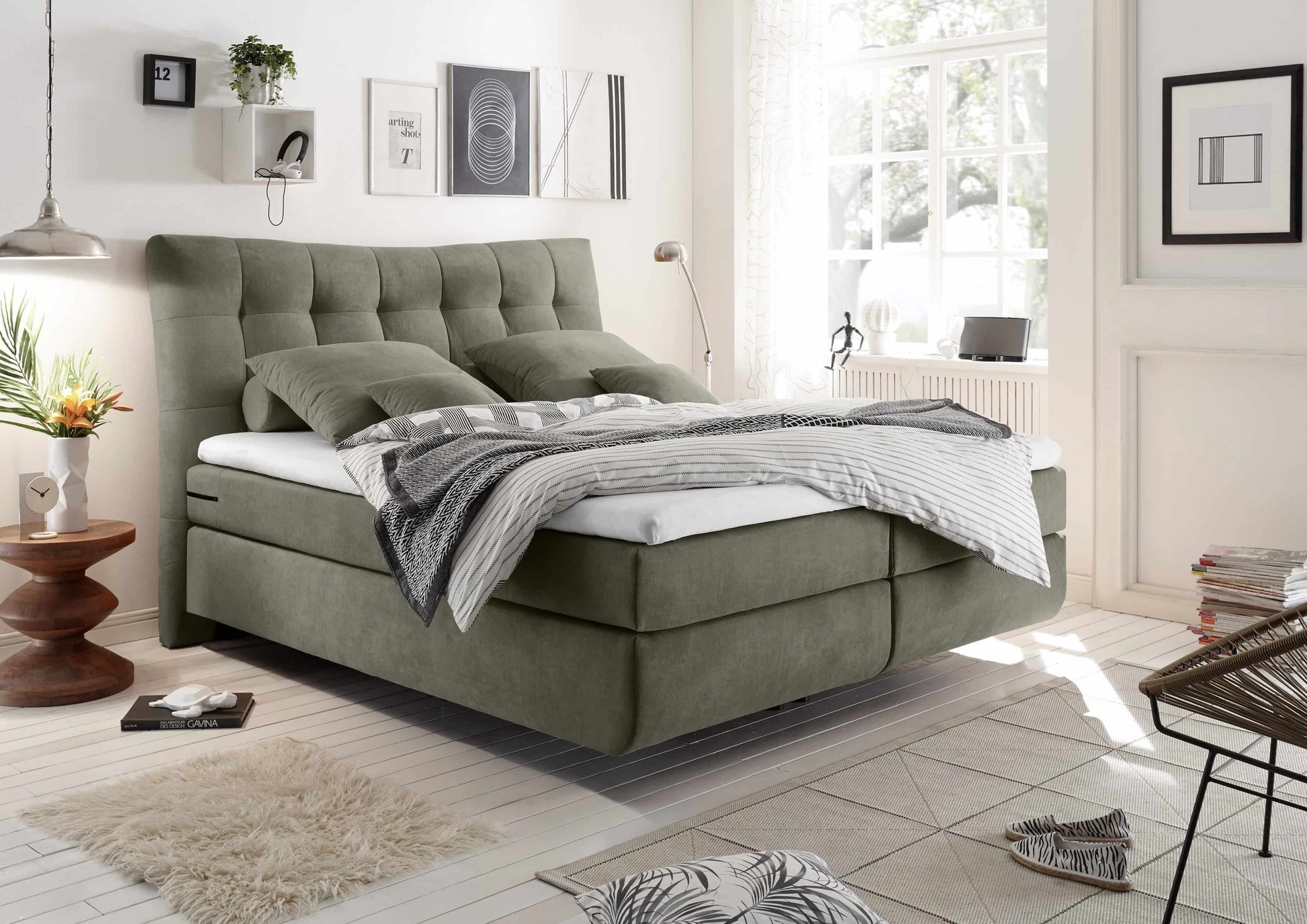 Boxspringbett Malibu 180 x 200 - Luxus-Mikrofaser in 7 verschiedenen Farbvarianten