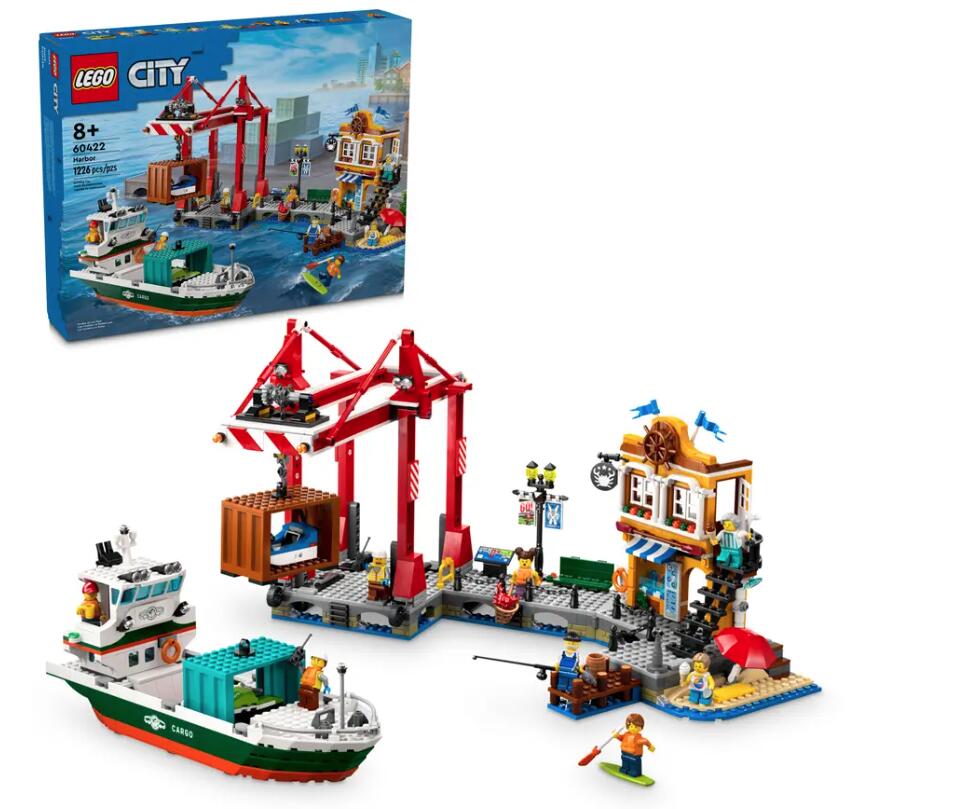 LEGO® City 60422 Hafen mit Frachtschiff