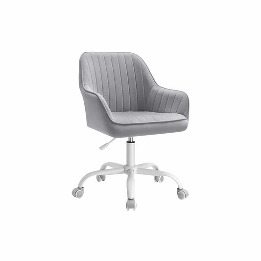 Bürostuhl mit Samtbezug höhenverstellbar und taubengrau