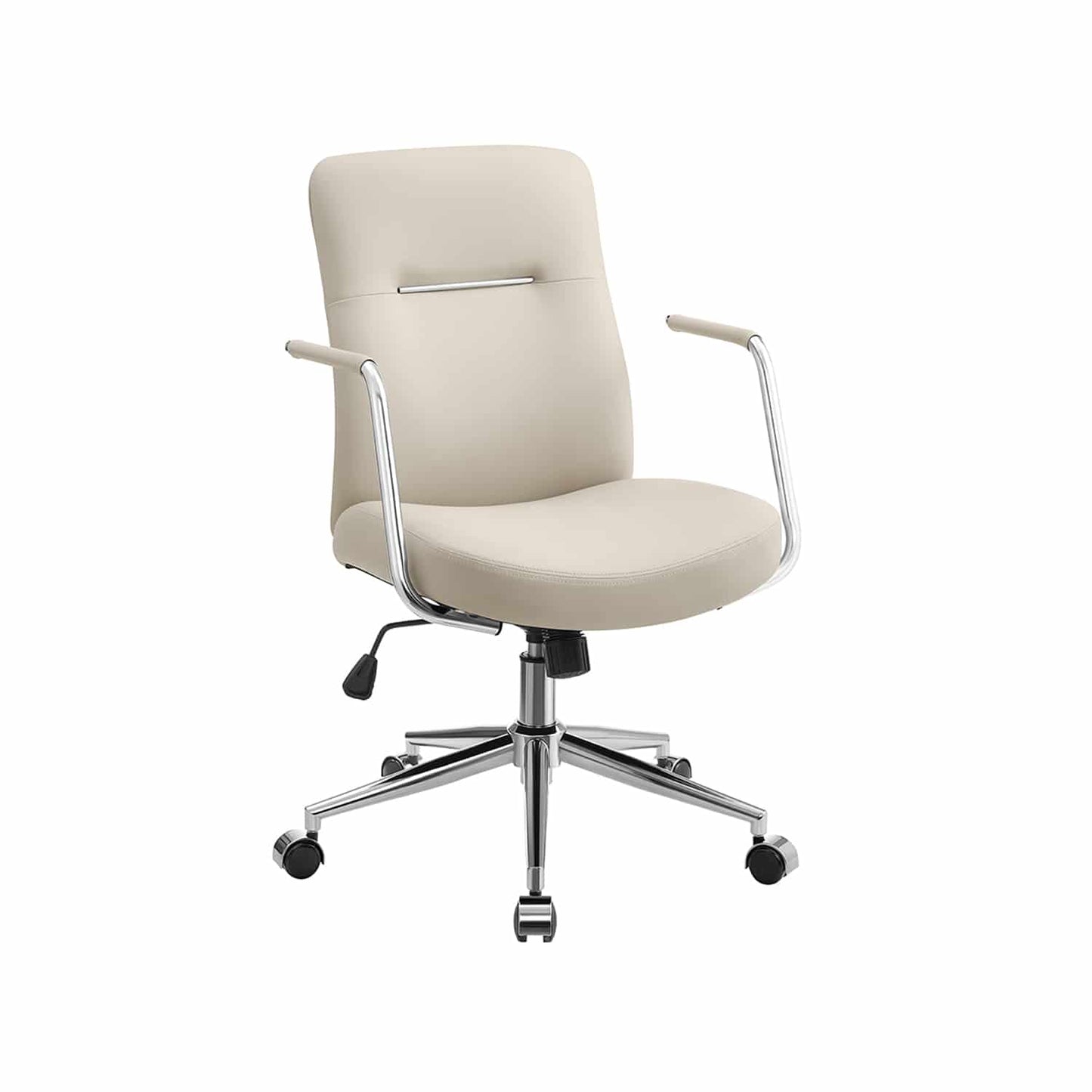 Bürostuhl mit Rückenlehnen und gebogenem Sitz cappuccinobeige