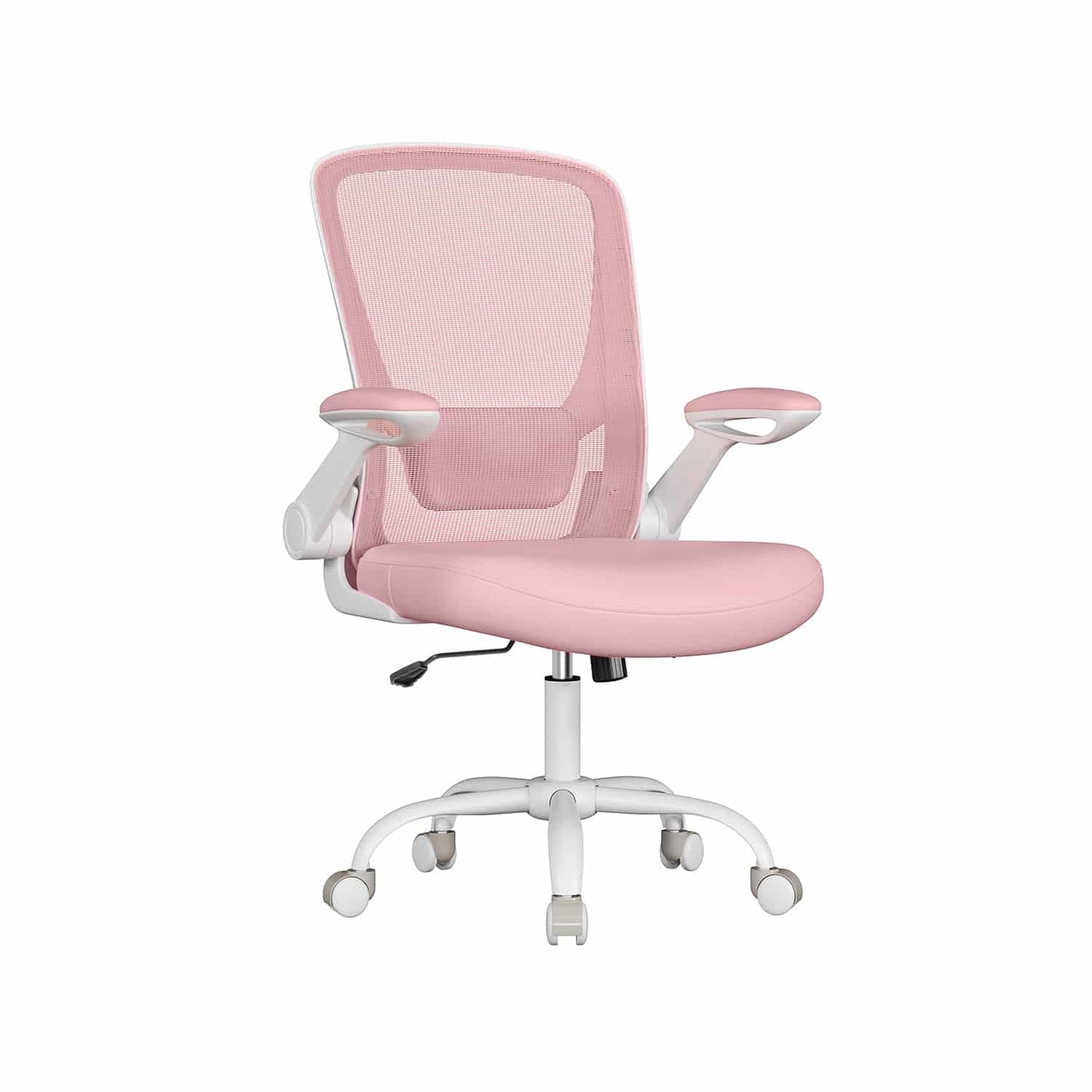 Bürostuhl gepolsterte Wippfunktion Armlehnen pastellrosa