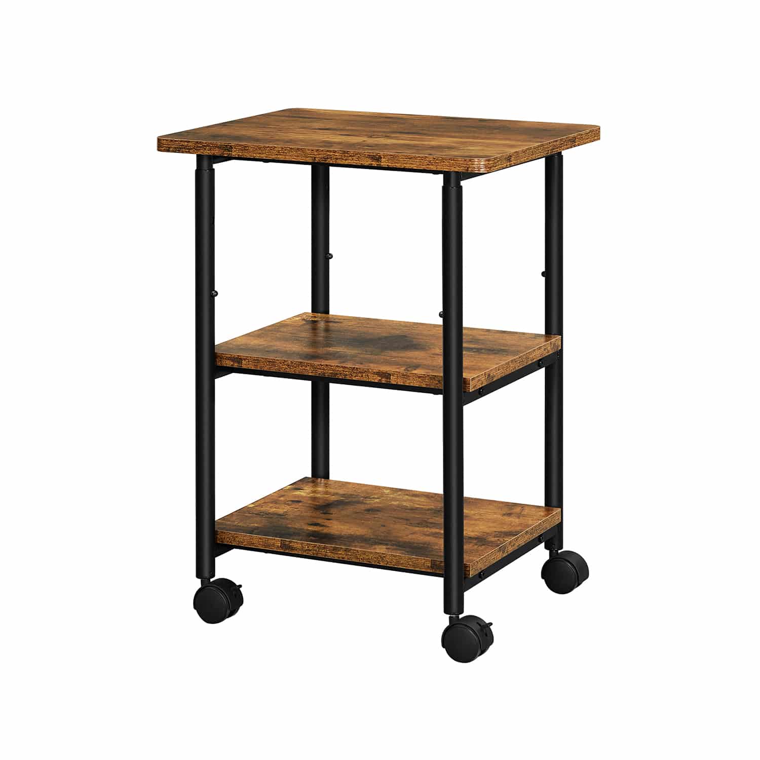 Druckertisch mit 3 Ebenen und Rädern