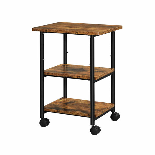 Druckertisch mit 3 Ebenen und Rädern