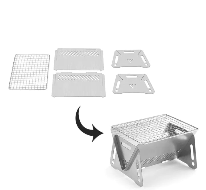 Faltbarer Outdoor Grill - Stainless Steel