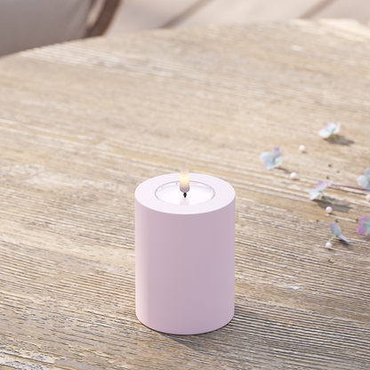 LED-Blockkerzen für den Außenbereich Ø 7,5 x 10 cm Verblasst Rot