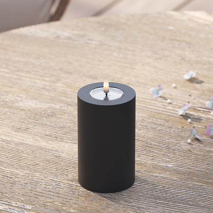 LED-Blockkerzen für den Außenbereich Ø 7,5 x 12,5 cm Schwarz