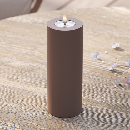 LED-Blockkerzen für den Außenbereich Ø 7,5 x 20 cm Karamell