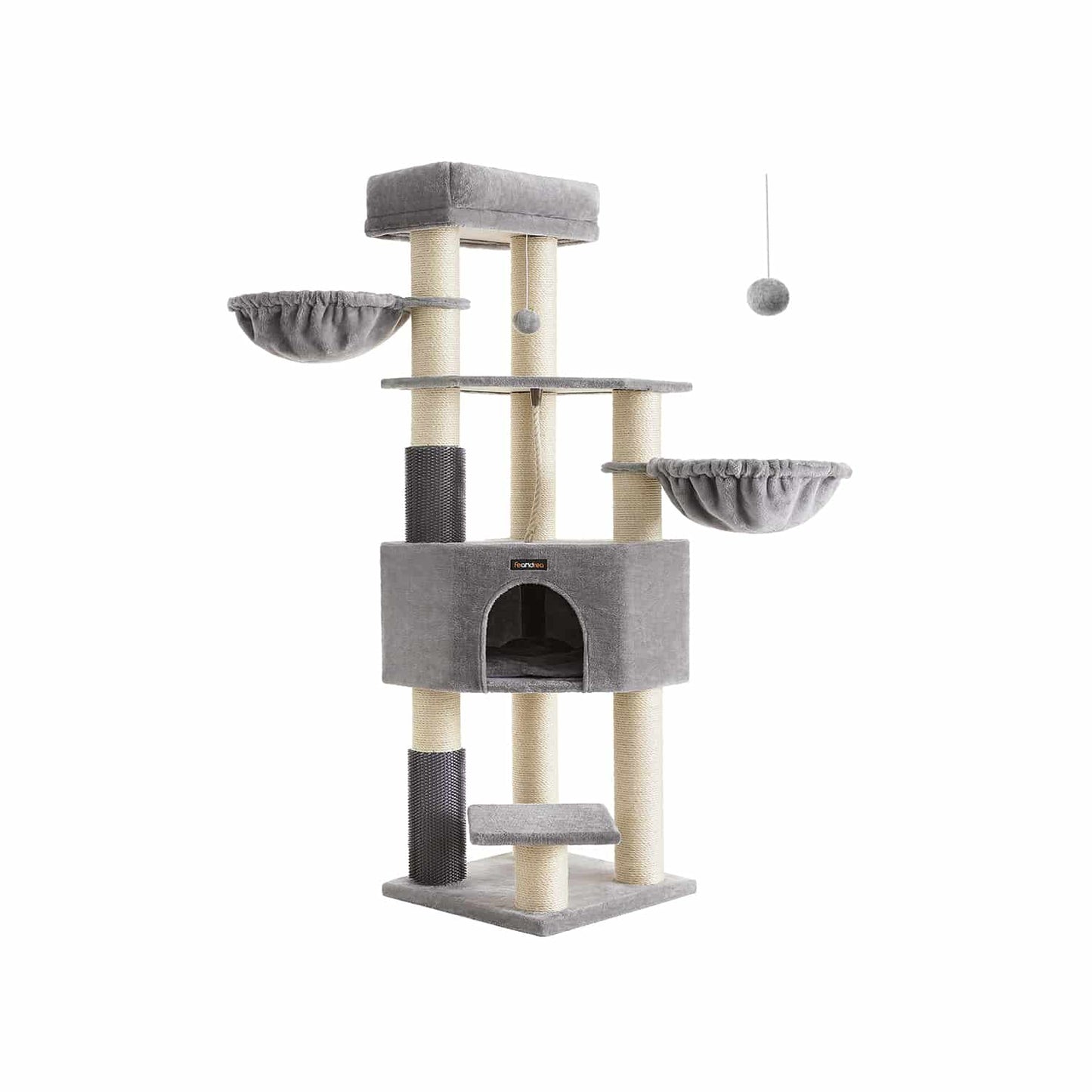 Kratzbaum mit selbsterwärmenden Decken taubengrau-cremeweiß