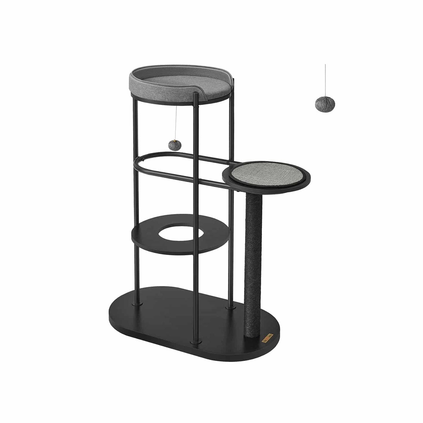 Kratzbaum 111 cm hoch mit Sisalstamm klassikschwarz