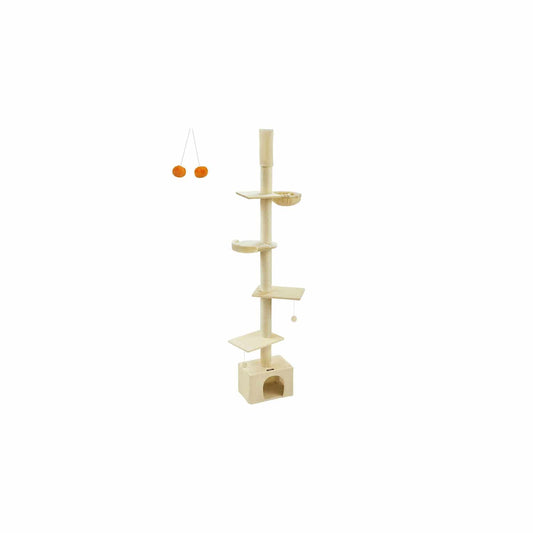 Kratzbaum deckenhoch 231-291 cm höhenverstellbar beige