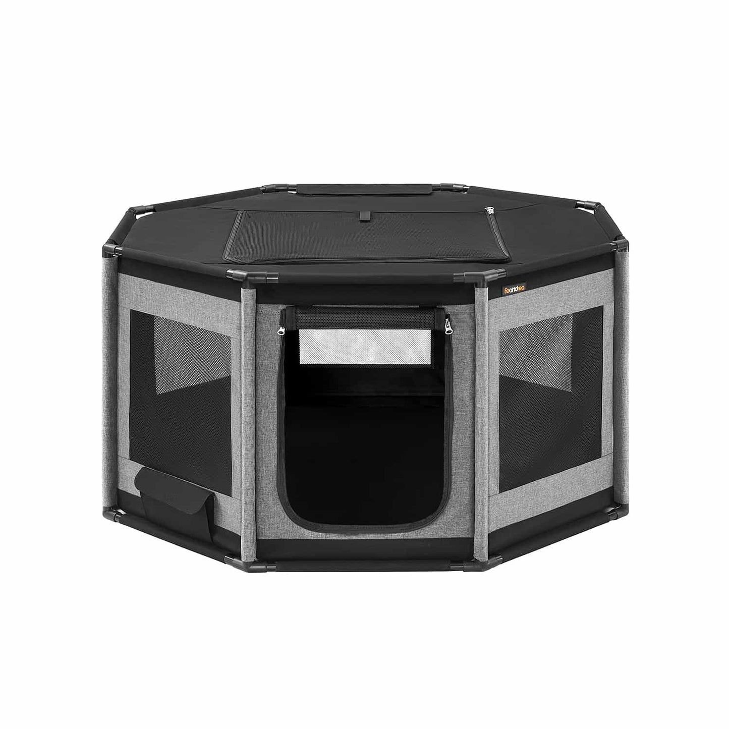 Welpenauslauf 112 x 112 x 62 cm mit Seitentasche schiefergrau-tintenschwarz