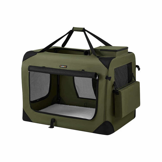 Hundebox XXL aus Oxford-Gewebe mit Griffen waldgrün