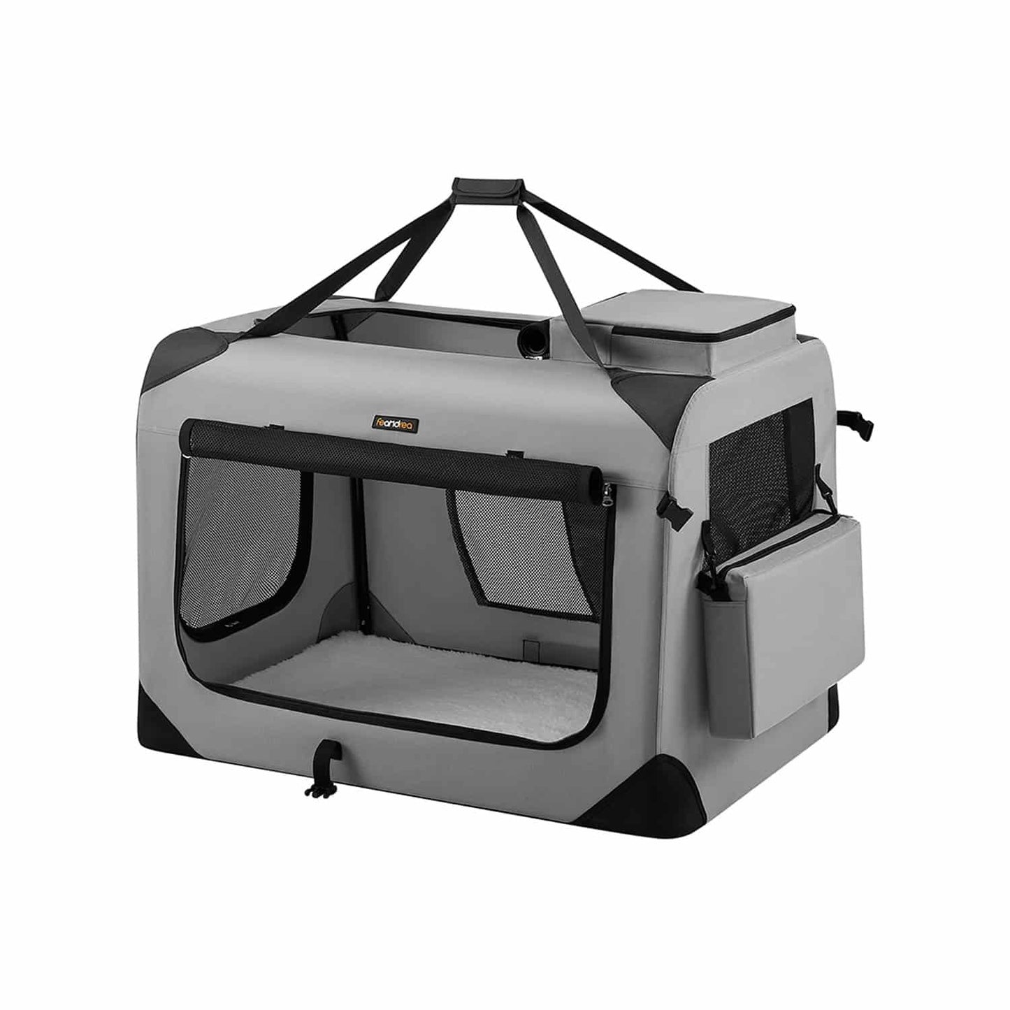 Hundebox XXL aus Oxford-Gewebe mit Griffen rauchgrau