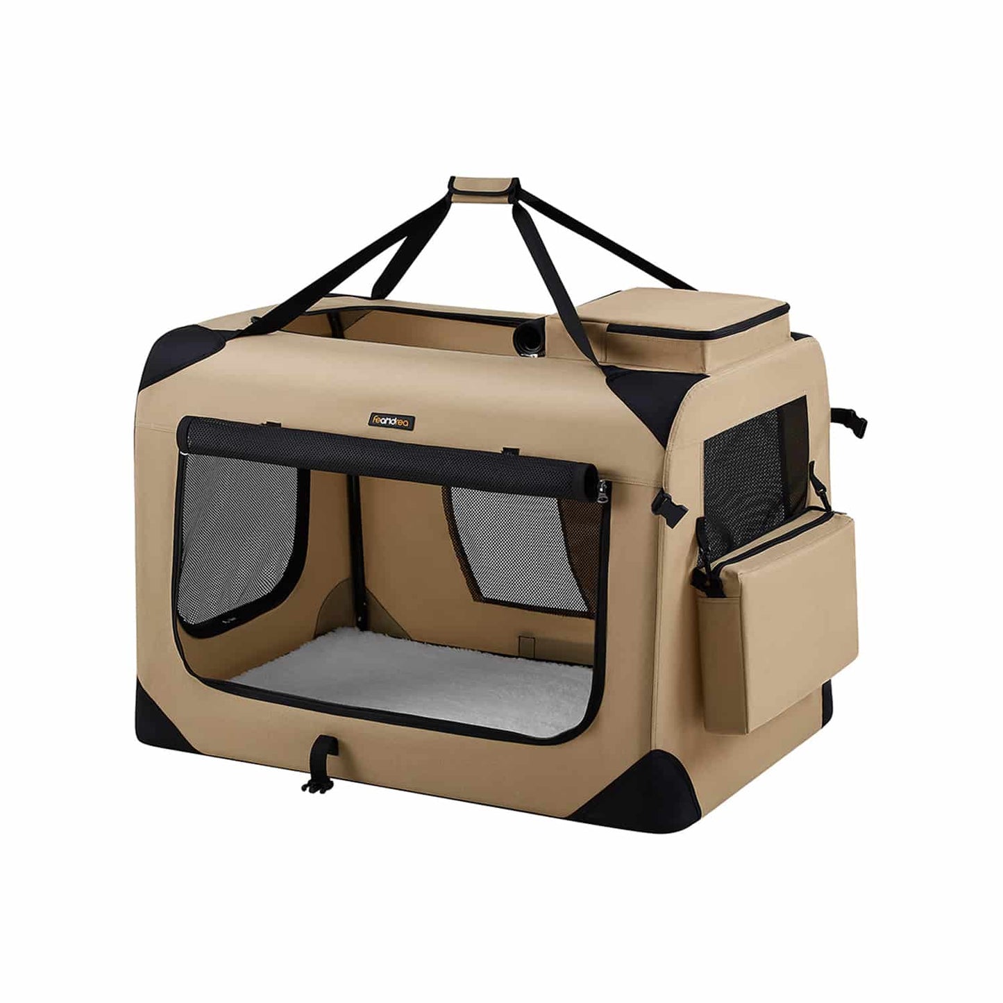 Hundebox XXL aus Oxford-Gewebe mit Griffen kamelbraun