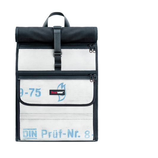 Feuerwear Rolltop Rucksack Eddie, weiß, aus recyceltem Feuerwehrschlauch