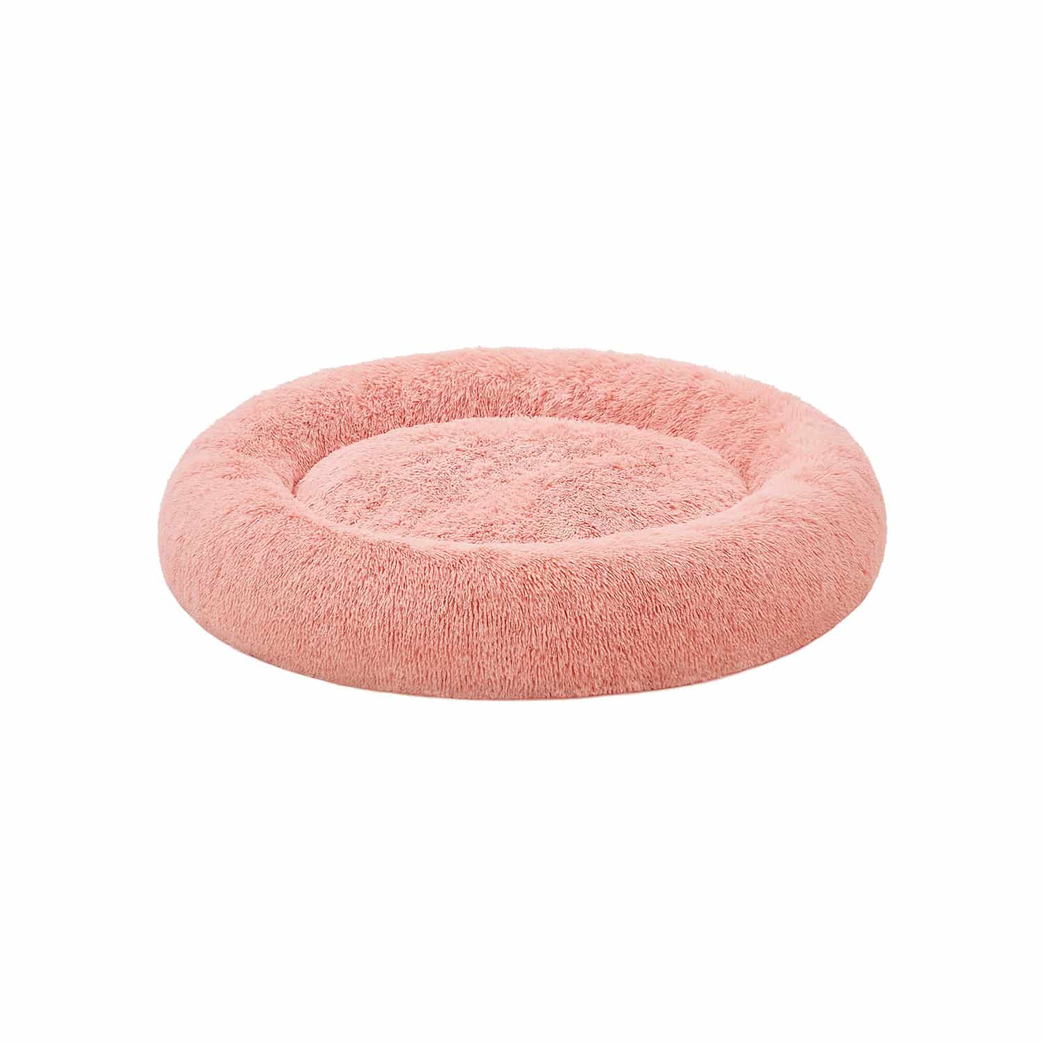 Hundebett flauschig 120 cm d waschbar rosa