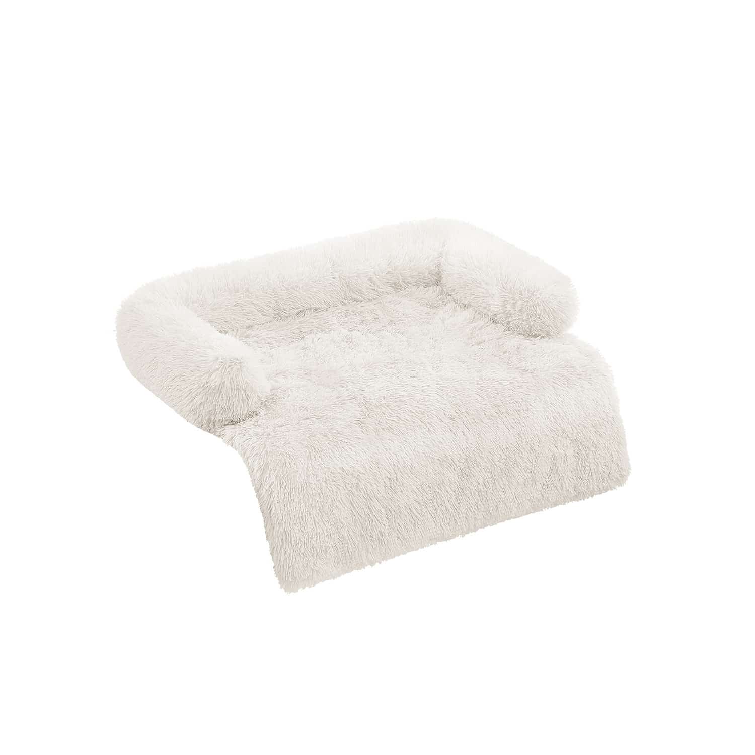 Hundebett XL warm und gemütlich 110 x 95 x 18 cm wolkenweiß