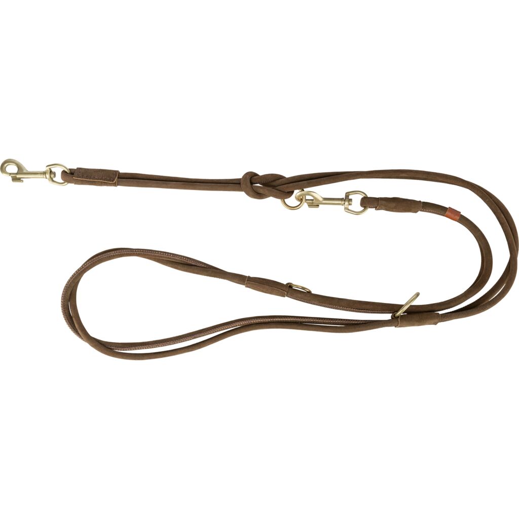 Pure V-Leine, rundgenäht, Leder, braun