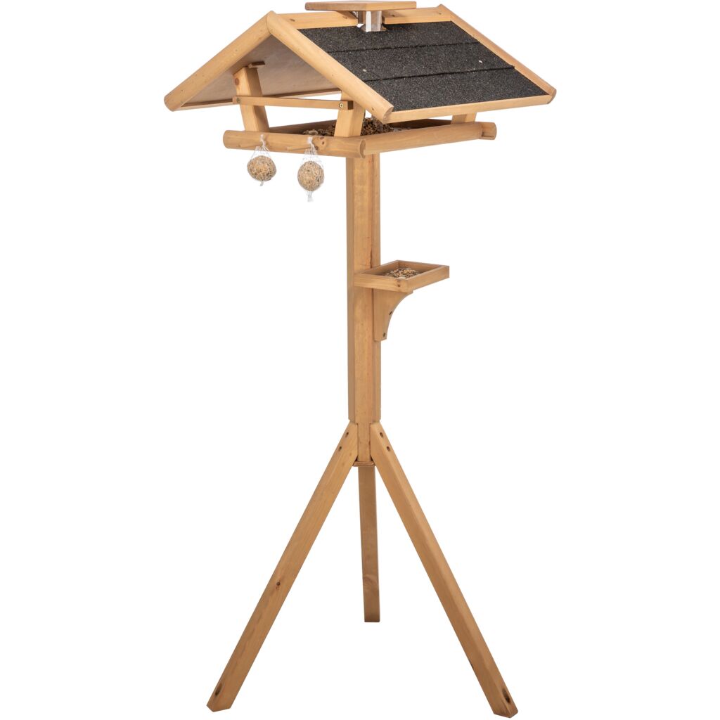 natura Futterhaus mit Ständer & Silo, Kiefernholz, braun