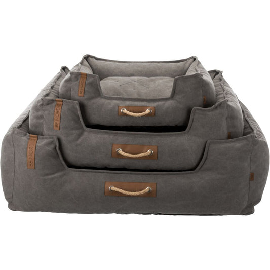 BE NORDIC Bett Föhr, eckig, dunkelgrau