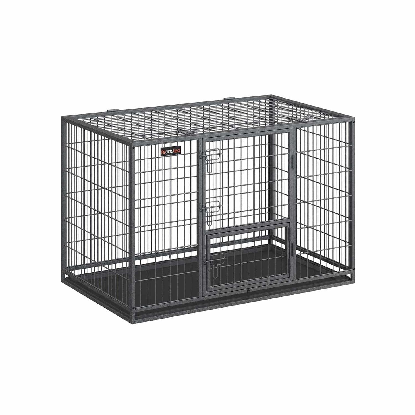 Hundekäfig hochbelastbar 122 x 75,5 x 80,5 cm grau